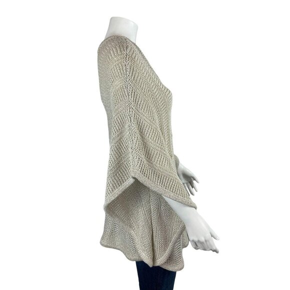 Chico's Poncho Sweater One Size Open Knit Short Sleeve Pullover - Picture 2 of 6